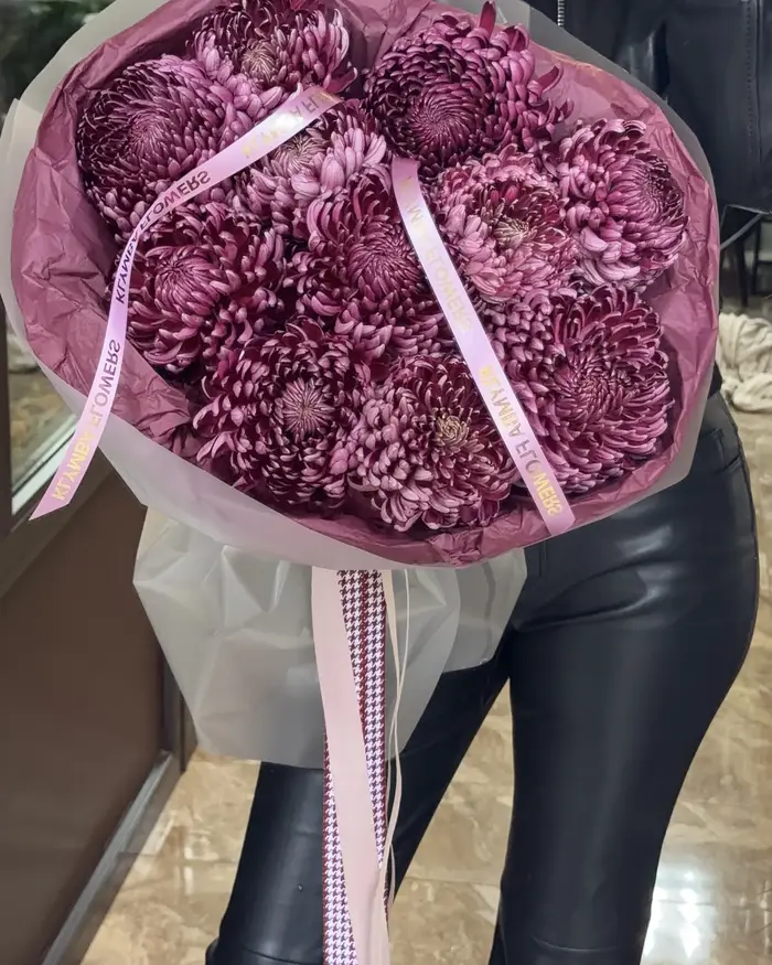 Хризантема бигуди сливовые